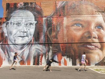 Pearl Gibbs mural by the artist Adnate