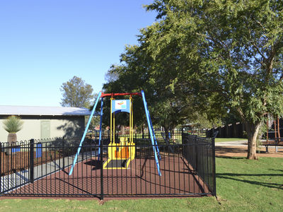 Wheelchair friendly liberty swing at Dubbo Regional Adventure Playground
