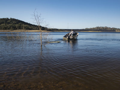 Fishing in the tinny at Lake Burrendong
