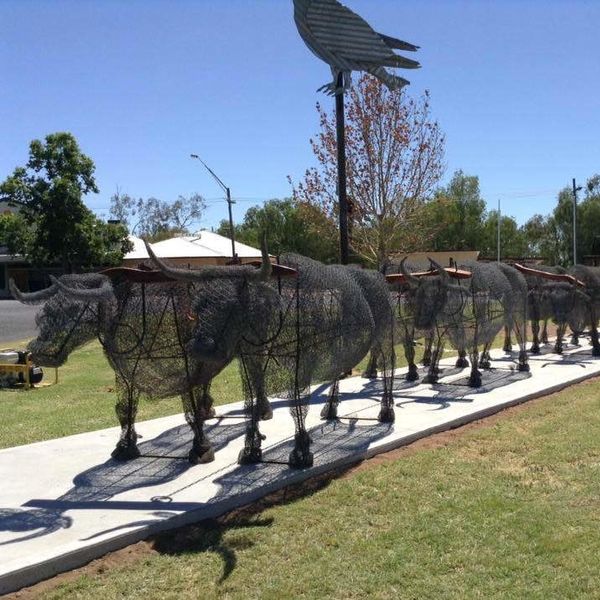 Great Western Plains - Gulargambone - Ghostly Bullocks Wire Sculpture