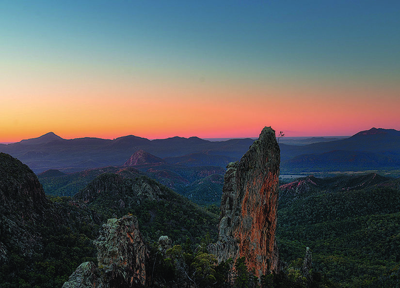 Sunset On The Breadknife In Warrumbungle National Park